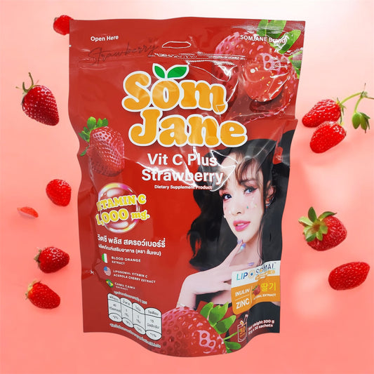 SomJane Strawberry Flavor Vitamin C 30 Sachets