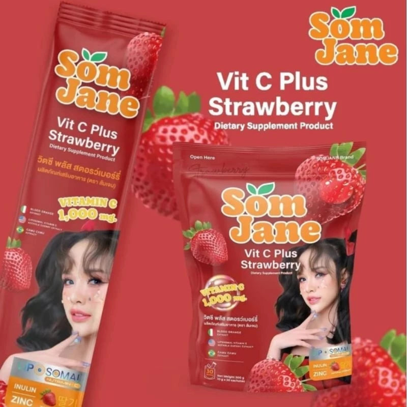 SomJane Strawberry Flavor Vitamin C 30 Sachets